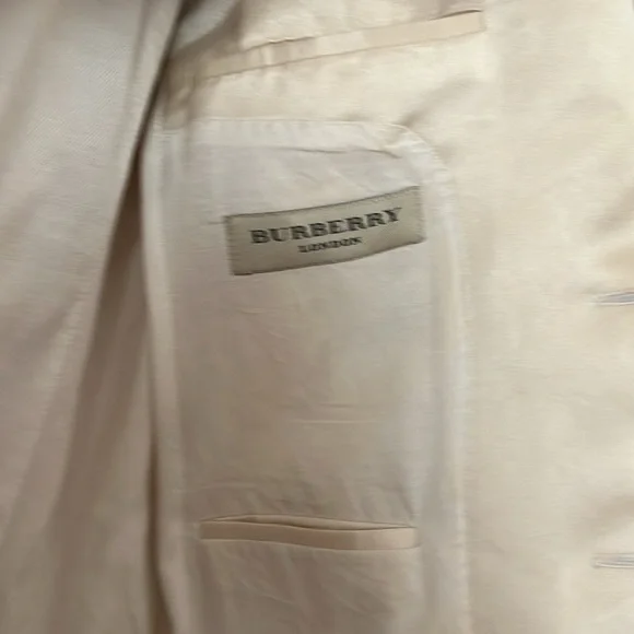 BURBERRY cream silk notch lapel sport coat 48R - Picture 5 of 9
